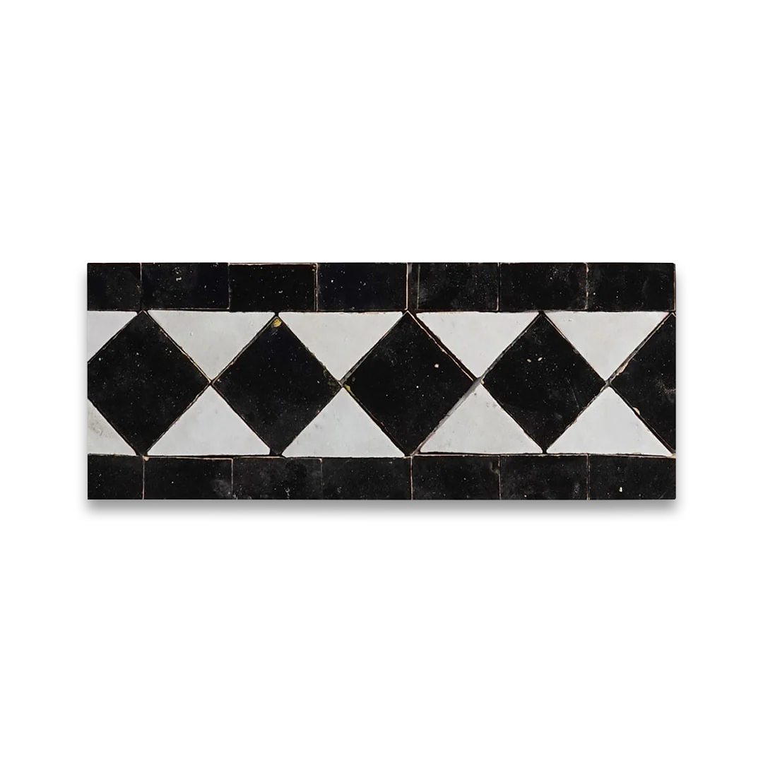 Black and White Border Zellige