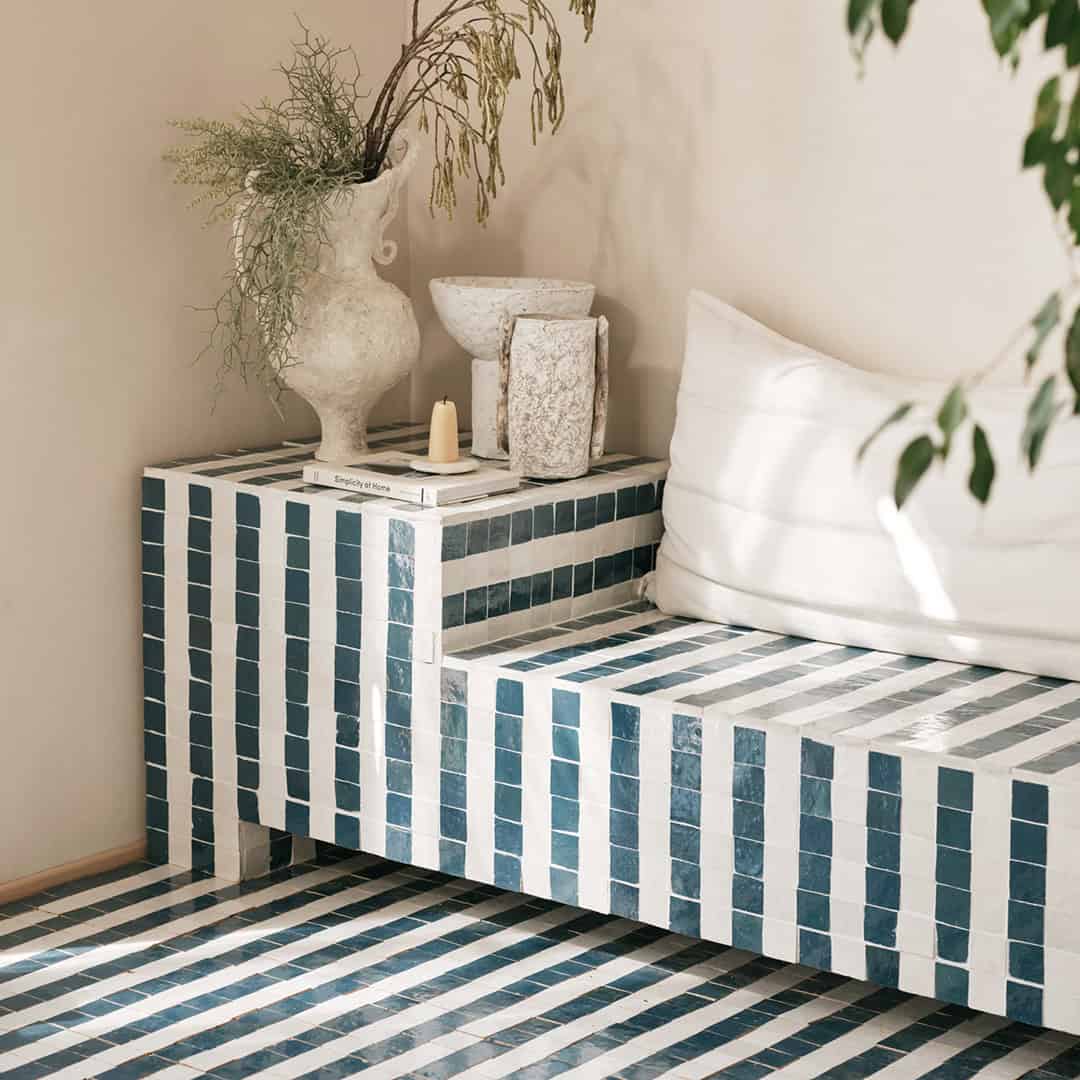 Blue Marine Stripes Zellige - Image 2