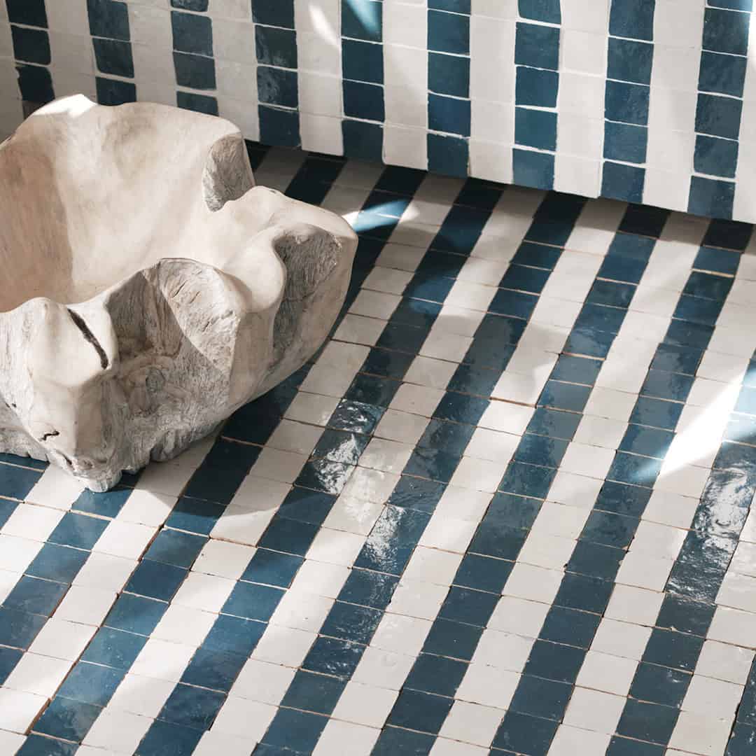 Blue Marine Stripes Zellige - Image 3