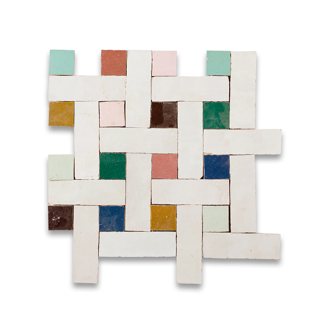 Colourful Mosaic Zellige Squares